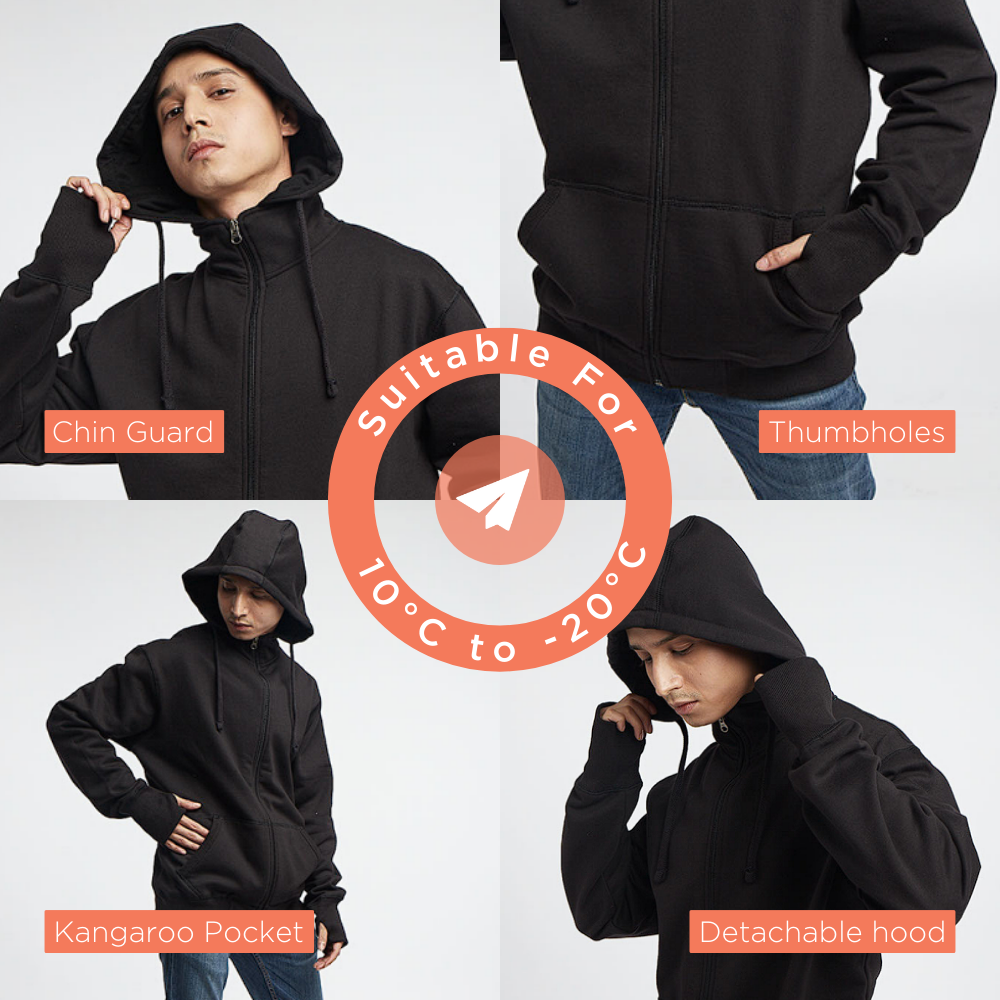 Fleece Lined Sweatshirt | Black | Men